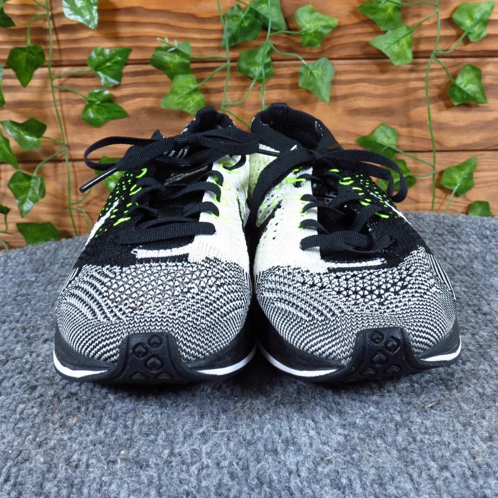 Nike‎ Flyknit Racer Mens Running Shoes Sz 4.5 Racing Volt Black White 526628-011